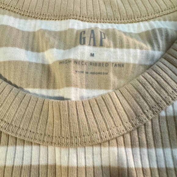 GAP Ribbed Stripe High-Neck Tank Size M - Picture 2 of 4